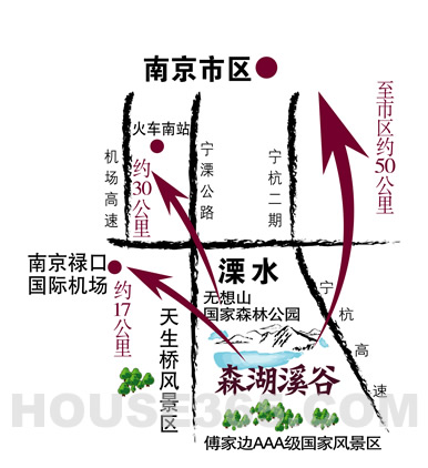 森湖溪谷区位图