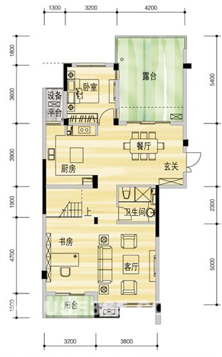 西溪里二期熙园4#楼200平米顶跃户型