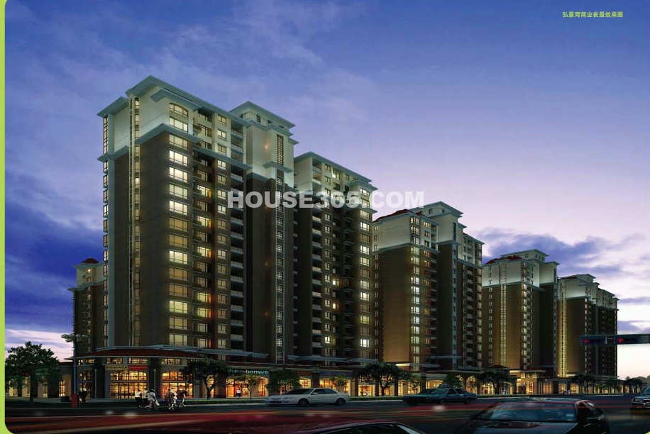 弘景湾的现代欧式建筑风格以简洁,线条分明,讲究对称,运用色彩的明暗