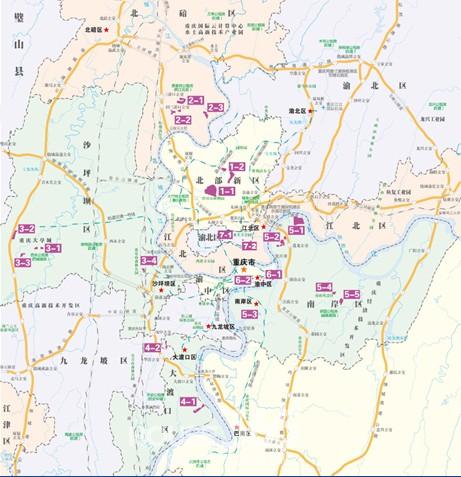 重庆市地产集团此次推介的土地分布图