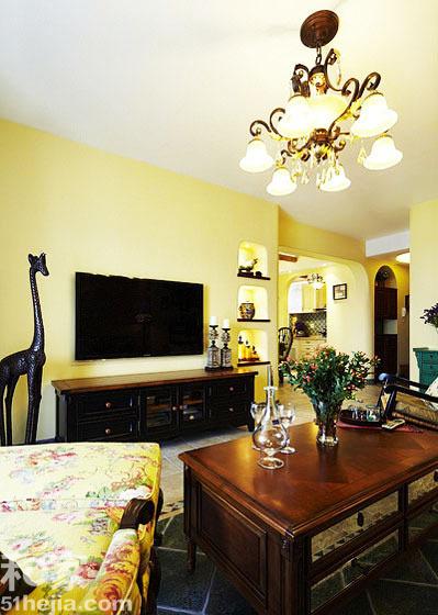 90平房子装修效果图 美式风格混搭复古家-365