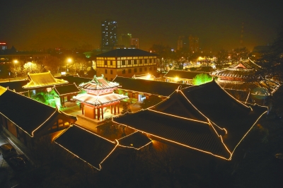 阅江楼景区天妃宫、静海寺亮化出新工程正式亮