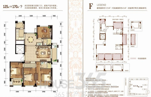 得力郡望府125方户型图